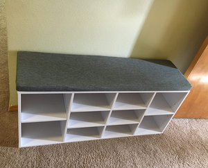 Cubbie Shoe Cabinet Storage Bench with Cushion