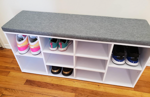 Cubbie Shoe Cabinet Storage Bench with Cushion