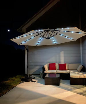 10ft Solar LED Offset Hanging Market Patio Umbrella – Shop Premium 10ft Solar LED Offset Hanging Market Patio Umbrella – Shop Premium