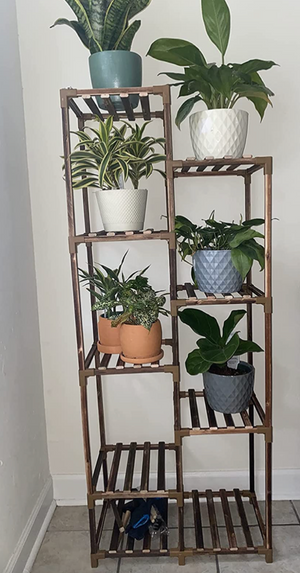 Corner Plant Shelf Flower Stands for Living Room Balcony and Garden (9 pots)