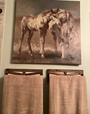 2PCS Rustic Towel Rack for Bathroom Wall Mounted, Wall Mounted Wood Hanging Bathroom Towel Holder