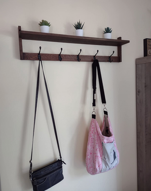 Wall Hooks with Shelf 28.9 Inch Length Entryway Wall Hanging Shelf Wood Coat Hooks